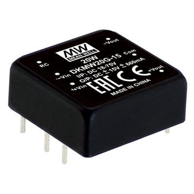 MEAN WELL DKMW20G-12 DC/DC-convertermodule 830 mA 20 W Aantal uitgangen: 2 x Inhoud 1 stuk(s)