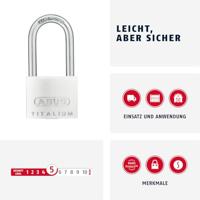 ABUS Cilinderhangslot | breedte slotlichaam 40 mm | Titalium gelijksluitend 6411 | 1 stuk - 54579 54579 - thumbnail