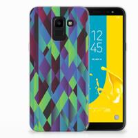 Samsung Galaxy J6 2018 TPU Hoesje Abstract Green Blue - thumbnail