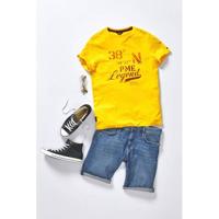 Short sleeve r-neck single jersey lemon - thumbnail