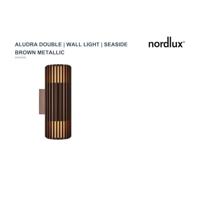 Nordlux Buitenlamp Aludra seaside 2 lichts wand bruin metallic - thumbnail