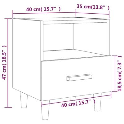 Nachtkastjes 2 st 40x35x47 cm hoogglans wit