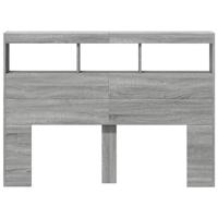 Hoofdbordkast met LED-verlichting 140x17x102 cm grijs sonoma - thumbnail