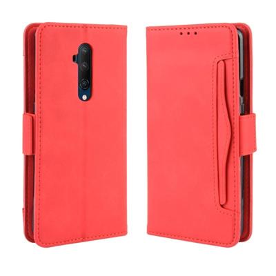 Voor OnePlus 7T Pro portemonnee stijl huid voelen kalf patroon lederen draagtas met aparte kaartsleuf (rood)