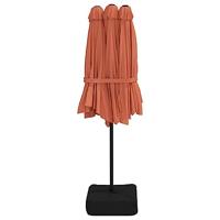 VidaXL Parasol dubbel dak met led 449x265 cm terracottakleurig - thumbnail