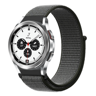 Sport Loop nylon bandje - Donkergroen met grijze band - Samsung Galaxy Watch 4 Classic - 42mm / 46mm - thumbnail