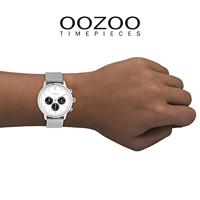 OOZOO C10910 Horloge Timepieces staal zilverkleurig-wit 45 mm - thumbnail