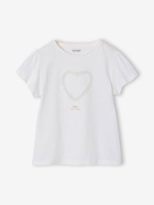 T-shirt met korte mouwen voor meisjes wit T-shirt met korte mouwen voor meisjes wit