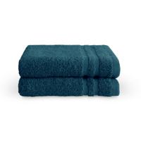 Byrklund gastendoek bath basics donkerblauw 30x50 cm set van 2 - thumbnail
