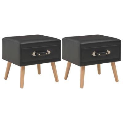 Nachtkastjes 2 st 40x35x40 cm kunstleer zwart