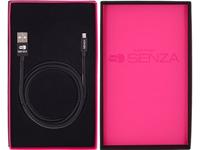 Senza Premium Leather Charge/Sync Cable Micro USB 1.5m. 12W Black - thumbnail