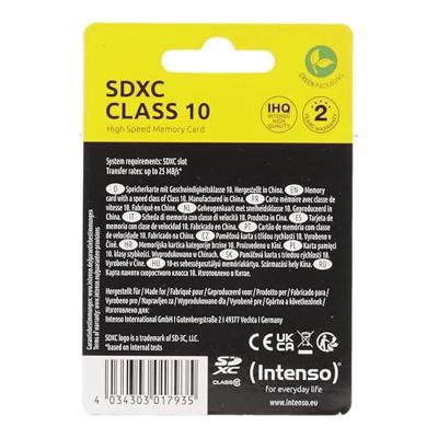 Intenso 3411490 SDXC-kaart 64 GB Class 10