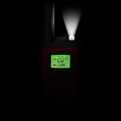 Walkie-Talkie Set | 2 Handsets | Tot 7 km | Frequentiekanalen: 8 | PTT / VOX | 24 uur stand-by | Hoofdtelefoonuitgang | Ingebouwde zaklamp | Rood