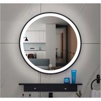 Lista Nera spiegel rond met LED verlichting, dimbaar 60 cm mat zwart - thumbnail