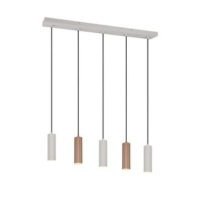 Trio HanglampSoka 5-lichts mokka bruin en grijs - 367700565