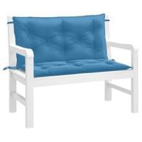 VidaXL Tuinbankkussens 2 st 100x50x7 cm stof gemêleerd blauw - thumbnail