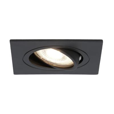 Mallorca LED inbouwspot - IP20 - Kantelbaar - 4 Watt 345 Lumen - 4000K Neutraal wit - GU10 - Dimbaar - Vierkant - Voor binnen - Zwart