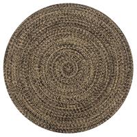 VidaXL Vloerkleed handgemaakt 150 cm jute zwart en naturel - thumbnail