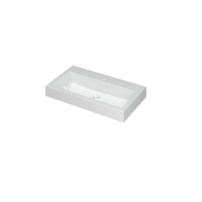 INK Momento Wastafel Polystone met 1 Kraangat - 800x450x90 mm - Glans Wit