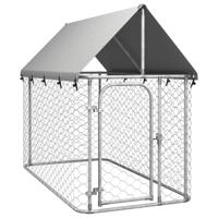 VidaXL Hondenkennel voor buiten met dak 200x100x150 cm - thumbnail