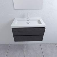 Mueller Brazil badmeubel 80cm houtnerf grijs 1 kraangat - thumbnail
