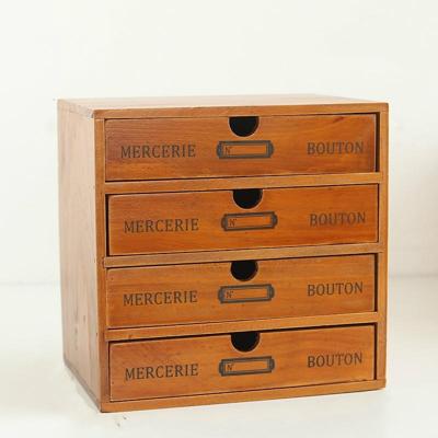 Vier Pumping retro houten lade opbergkast Bureau Vier Pumping retro houten lade opbergkast Bureau