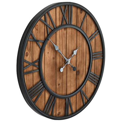 VidaXL Wandklok vintage-stijl quartz-mechanisme xxl 60 cm hout metaal VidaXL Wandklok vintage-stijl quartz-mechanisme xxl 60 cm hout metaal