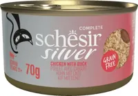Schesir silver kip en eend bouillon 70g - thumbnail