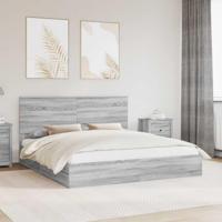 Bedframe met lade Grijs Sonoma 200 x 200 cm Bewerkt hout - thumbnail
