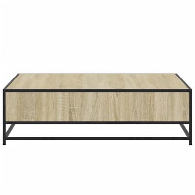 Salontafel 100x100x30 cm bewerkt hout en metaal sonoma eiken