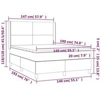 Boxspring met matras en LED kunstleer cappuccinokleur 140x190cm - thumbnail