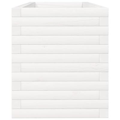 Plantenbak 110x40x45,5 cm massief grenenhout wit