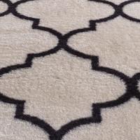 Tapeso Wasbaar vloerkleed - Trellis wit|zwart - 160x230 cm - thumbnail