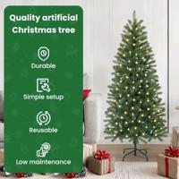 VidaXL Kunstkerstboom met 150 led met standaard groen 150 cm pe en pvc - thumbnail