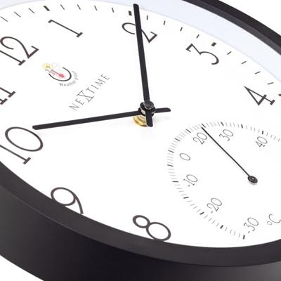 Weerbestendige buitenklok - met thermometer - 30,5 cm en goudsbloem
