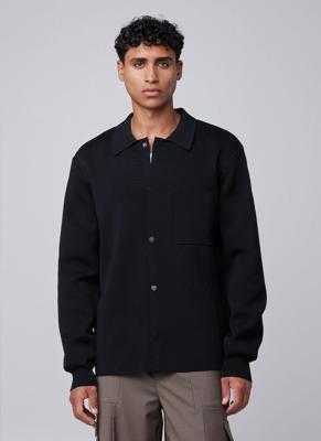 Off The Pitch Flat Knit Tailored Overshirt Heren Zwart - Maat XL - Kleur: Zwart | Soccerfanshop