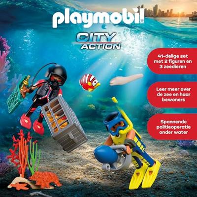 PLAYMOBIL City Action politieduiker met schat 72078 PLAYMOBIL City Action politieduiker met schat 72078