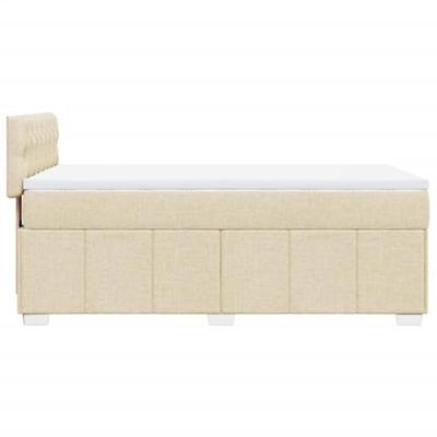 Boxspring met matras stof crèmekleurig 90x200 cm