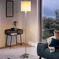 Eglo VloerlampPasteri 28cm nikkel mat met lichtbruine kap - 95167 - thumbnail