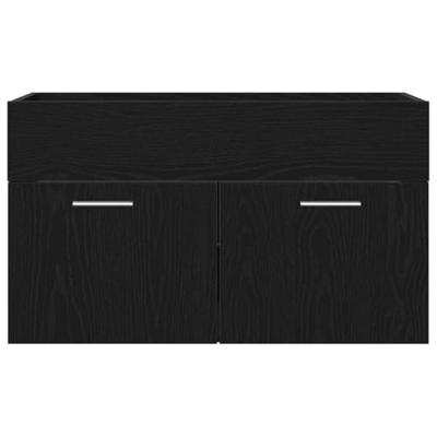 Badkamerkast met opslag Zwart eiken Bewerkt hout