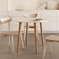 Kave Home Uitschuifbare Ronde Eettafel 'Oqui' 90 - 170 x 90cm, kleur Wit - thumbnail