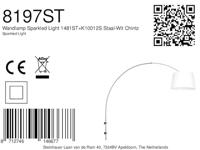 Steinhauer Wand booglampSparkled met witte lampenkap - 8197ST - thumbnail