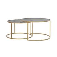 Light & Living Salontafel 'Duarte' Set van 2 stuks, kleur Goud/Smoke - thumbnail