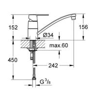 Grohe Get Eengreeps Keukenmengkraan Chroom - thumbnail