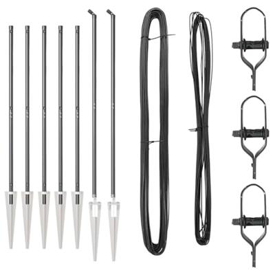 VidaXL Afrasteringspaal 7 pcs grijs staal