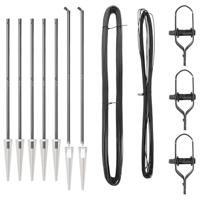 VidaXL Afrasteringspaal 7 pcs grijs staal - thumbnail