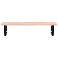 Badkamer wandschap staal en massief beukenhout - thumbnail