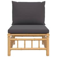 Tuinmiddenbank met kussens bamboe donkergrijs - thumbnail
