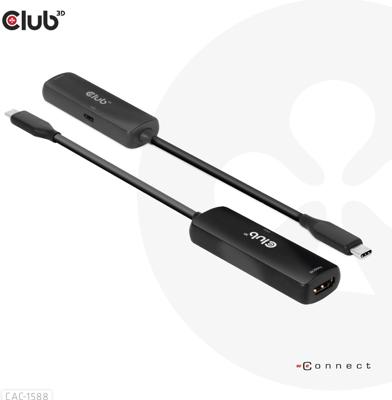 CLUB3D USB Gen2 Type-C to HDMI© 8K60Hz or 4K120Hz HDR10+ with DSC1.2 with Power Delivery 3.0 Activ
