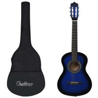 VidaXL Gitaar klassiek beginner kinderen met tas 1/2 34" blauw - thumbnail